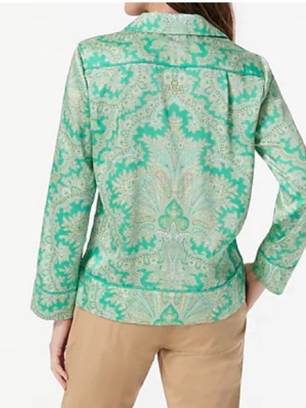 J Crew Collection Drapey button-up top Ratti pendant paisley M - Picture 2 of 8